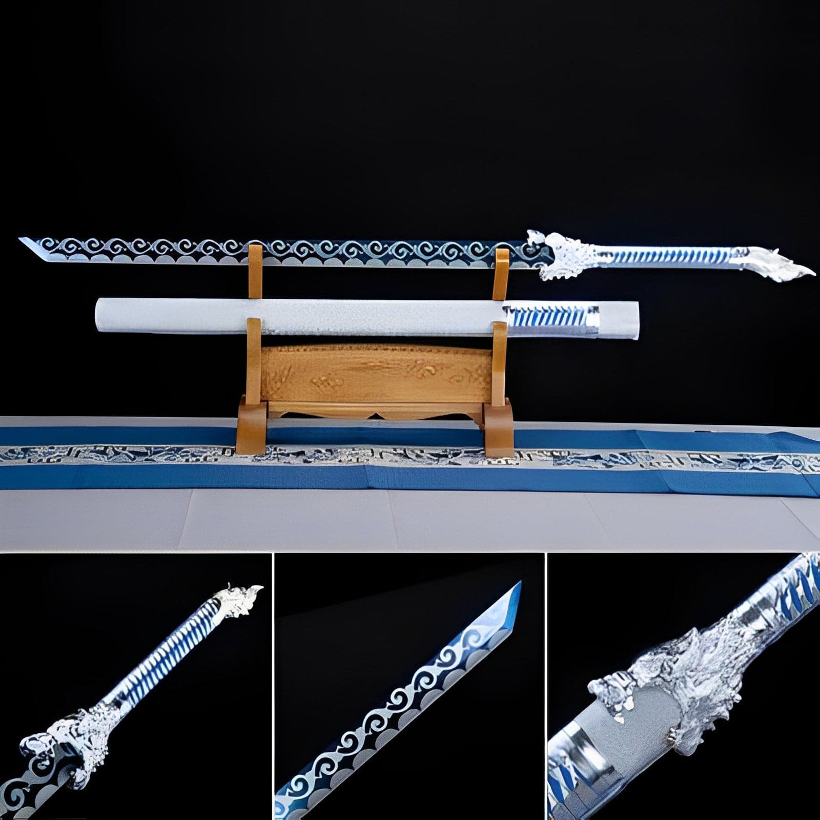 boxkatana Handmade High Manganese Steel Snow Wolf Tang Sword