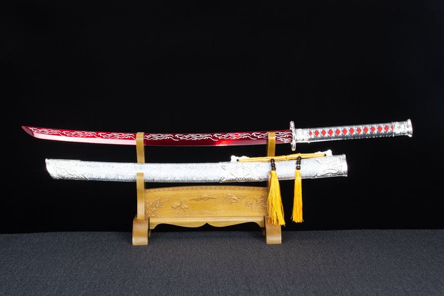 boxkatana Handmade High-performance Manganese steel Chinese Sword With Red Blade
