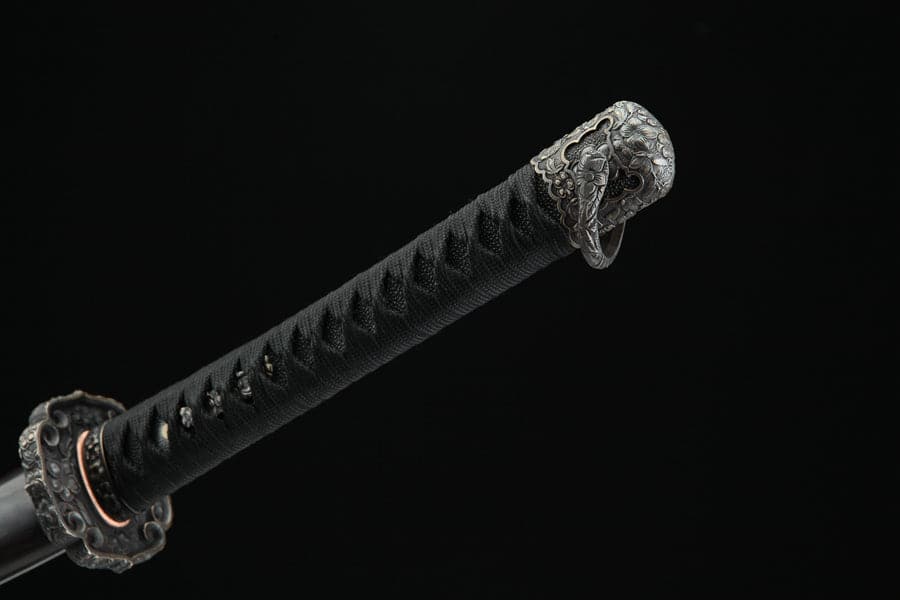 boxkatana Handmade Japanese Tachi Odachi Sakura Pattern Steel High Ebony