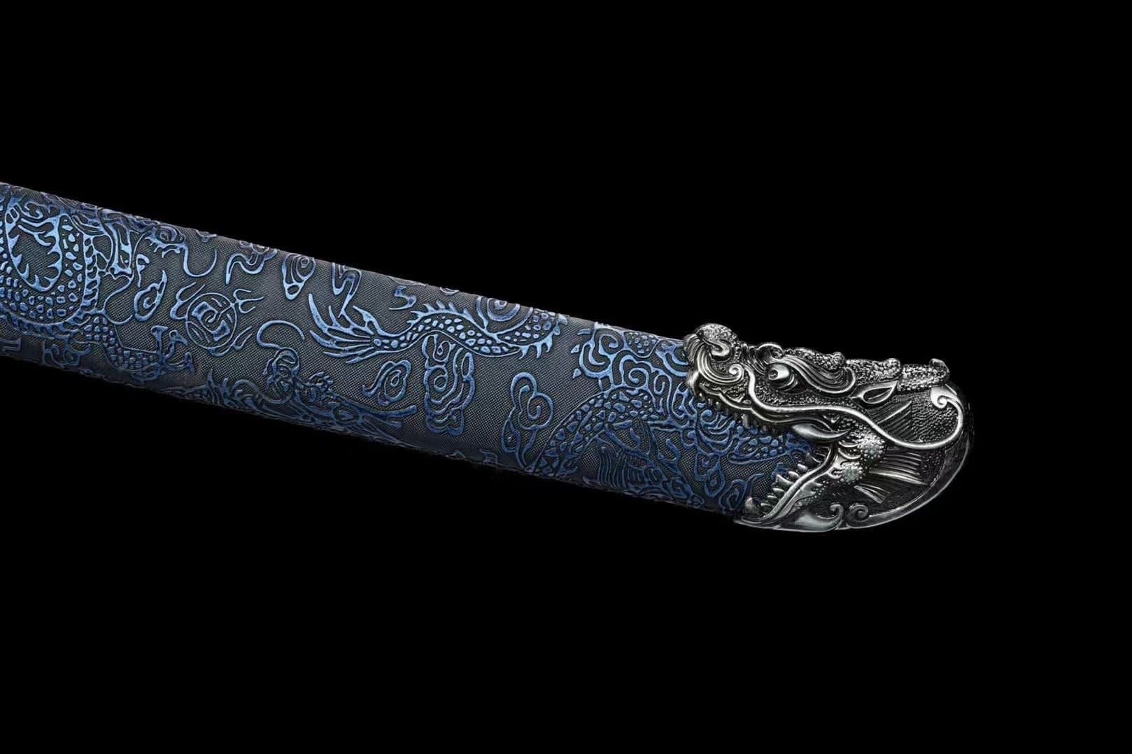 boxkatana Handmade One Body Yellow Dragon Baked gold blades