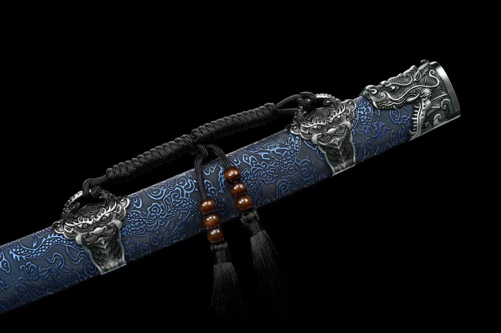 boxkatana Handmade One Body Yellow Dragon Baked gold blades