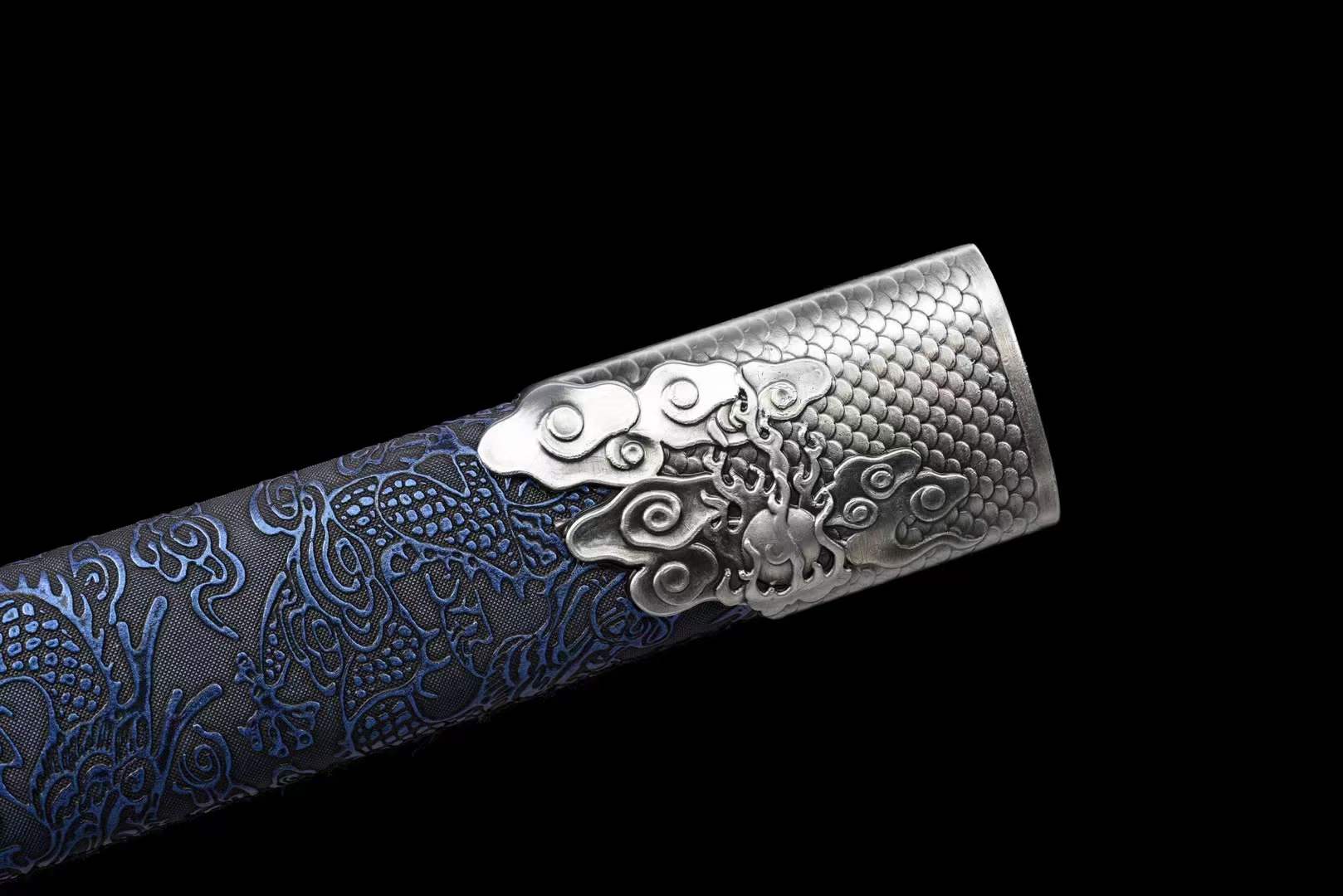 boxkatana Handmade Pride High Manganese Steel Chinese Sword With Blue Engraving Blade