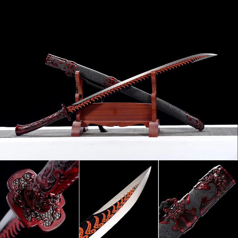 BoxKatana Handmade Red Blood Chinese Sword