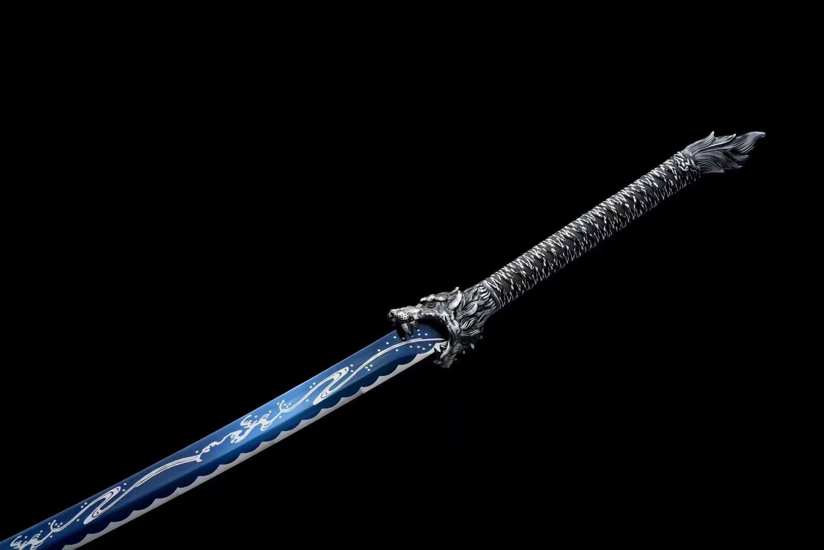 boxkatana Handmade Wolf Road Manganese Steel Chinese Sword Exclusive Flame Fireworks