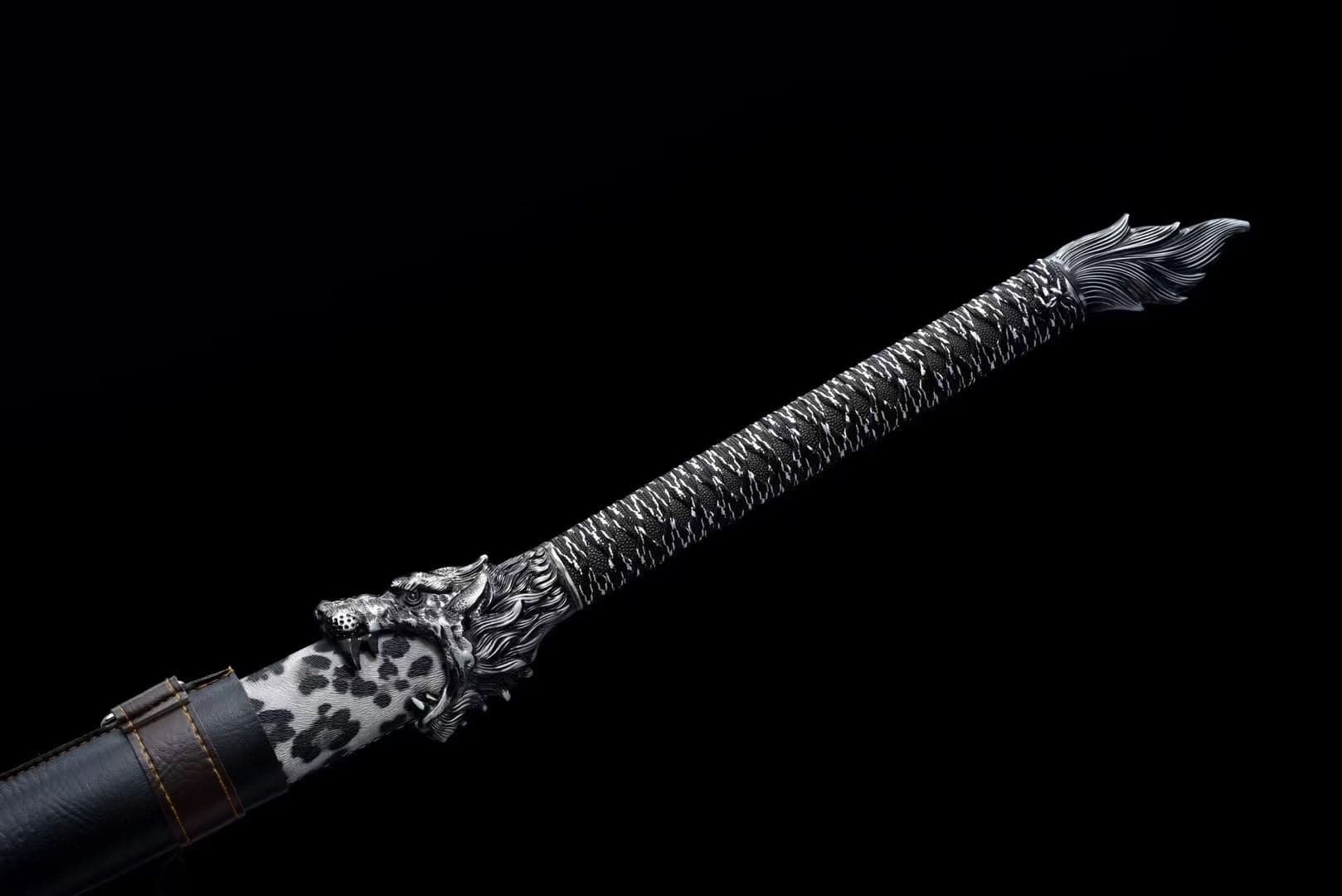 boxkatana Handmade Wolf Road Manganese Steel Chinese Sword Exclusive Flame Fireworks