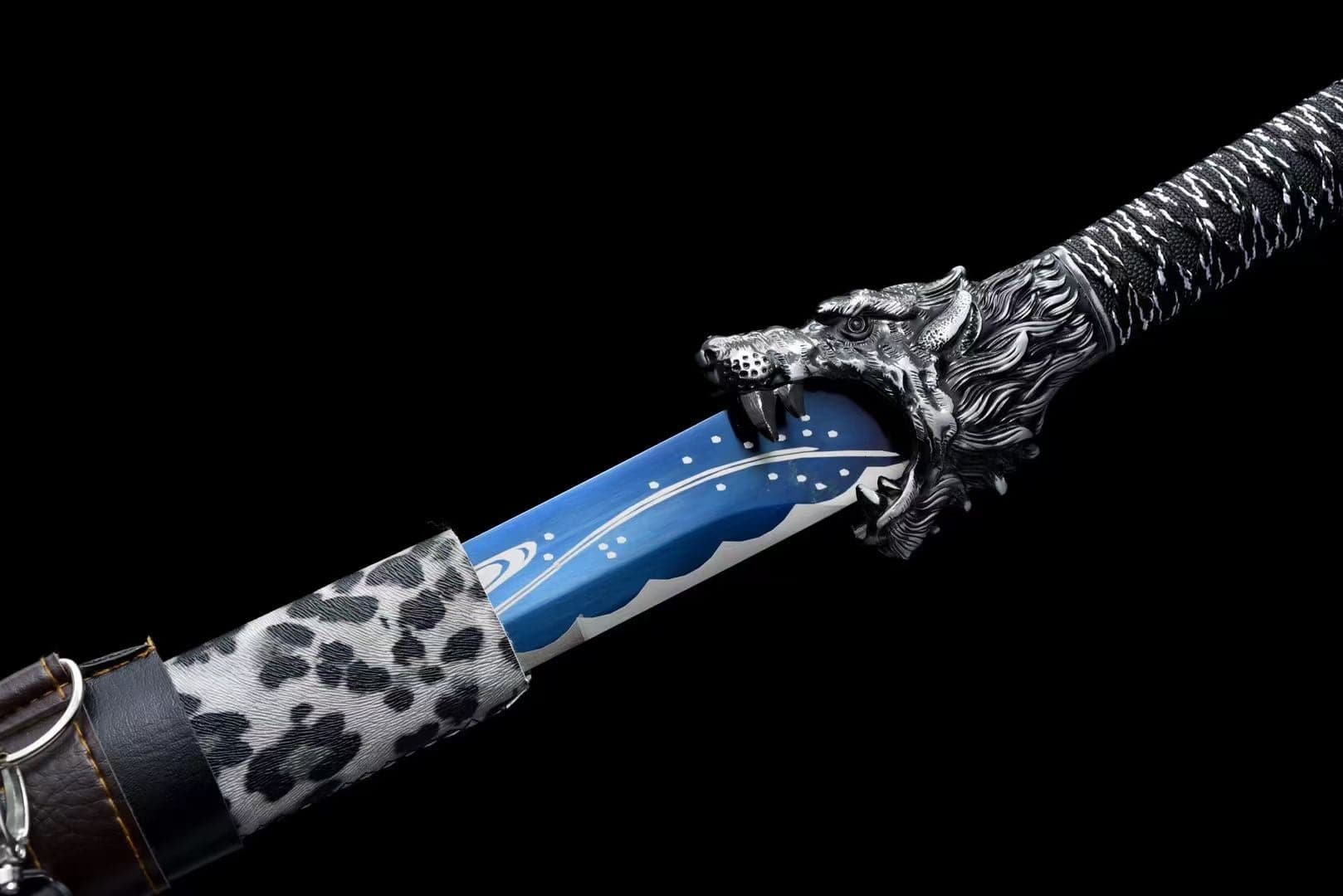 boxkatana Handmade Wolf Road Manganese Steel Chinese Sword Exclusive Flame Fireworks
