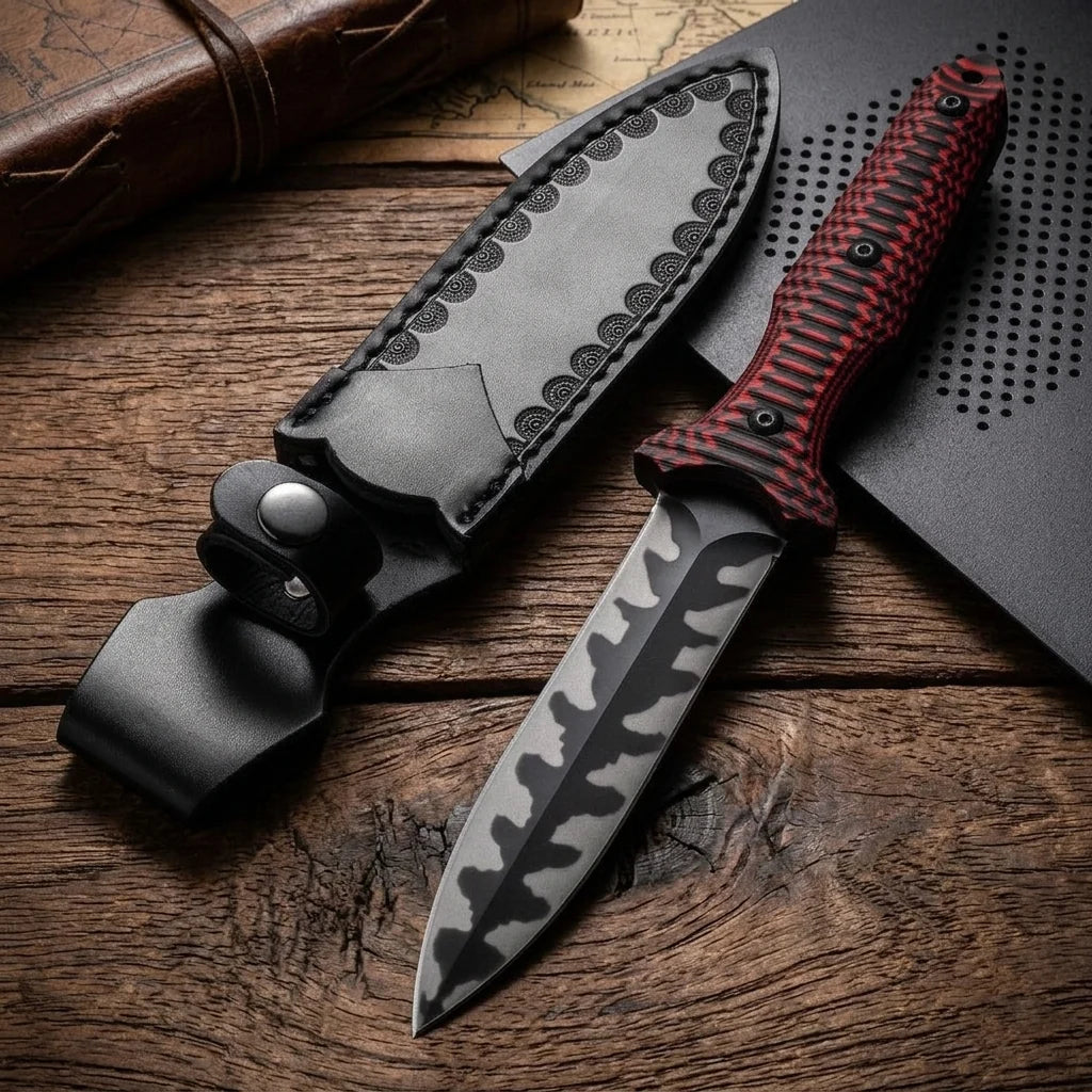 Crimson Snake:Camping & Survival Full-Tang Fixed Blade EDC Knife