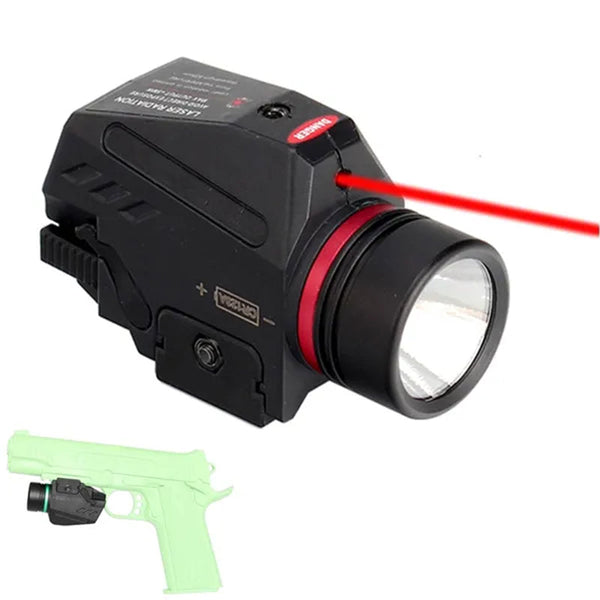 LED Flashlight Red Green Laser Sight