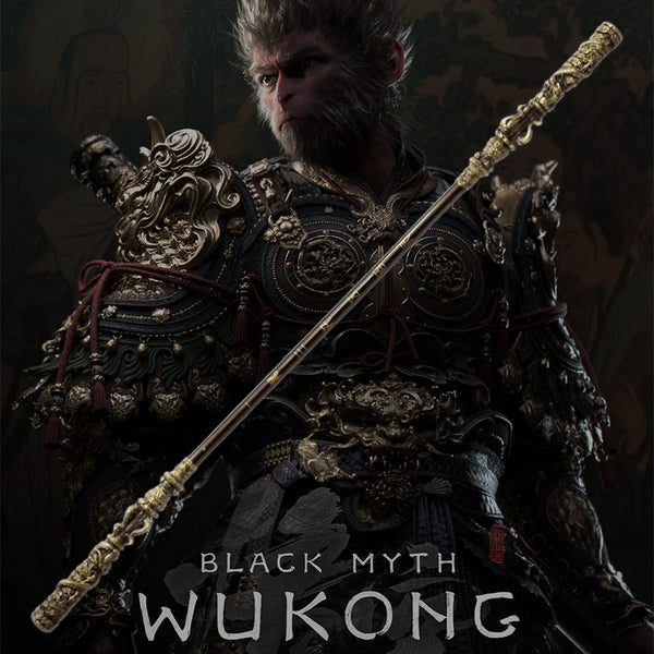 【 1:1 Black Myth WuKong Monkey 】 Coiled Dragon Staff - Inspired by the Monkey King's Iconic Weapon from the Black Mythology Game