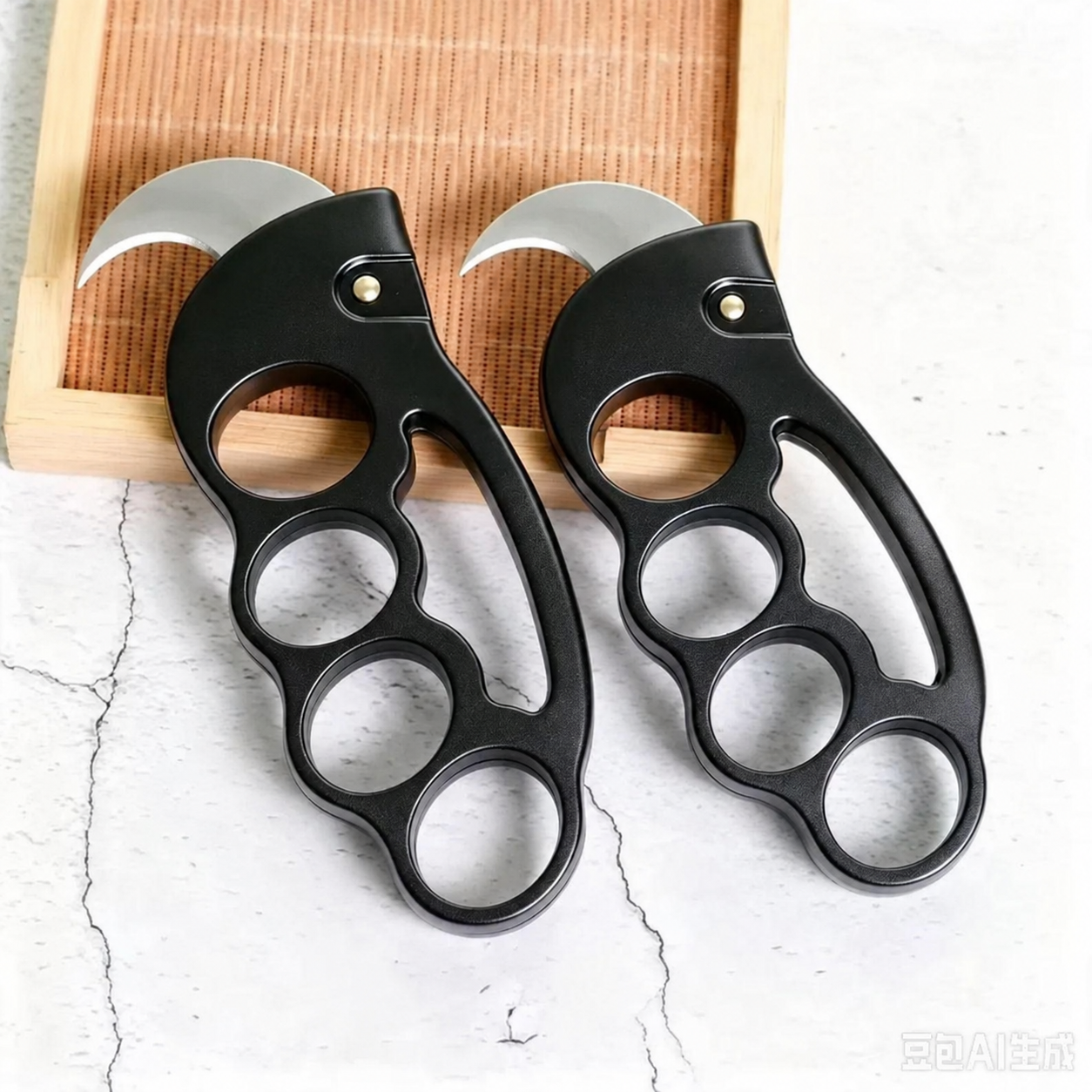 Brass Knuckles with Switchbalde Karambit Knife