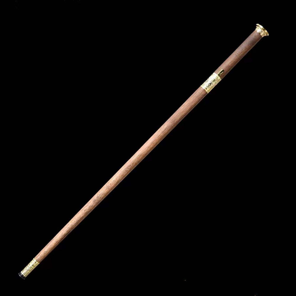 Dragon Pattern Alloy Gold Stainless Steel Cane Sword-BK08