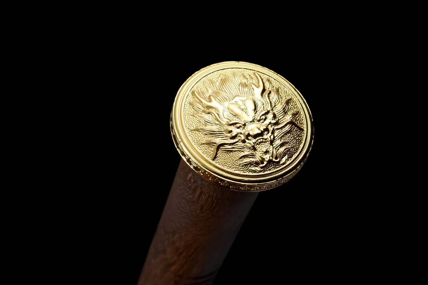 Dragon Pattern Alloy Gold Stainless Steel Cane Sword-BK08