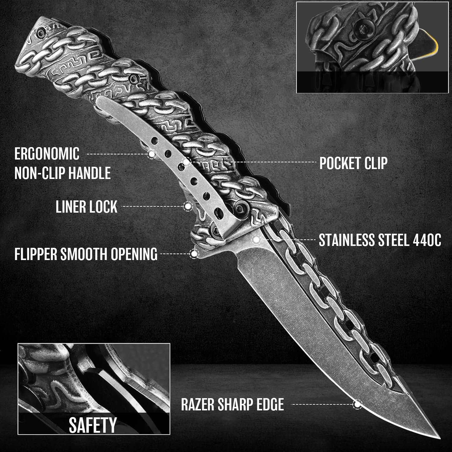 Pharaoh Chain Folding Knife