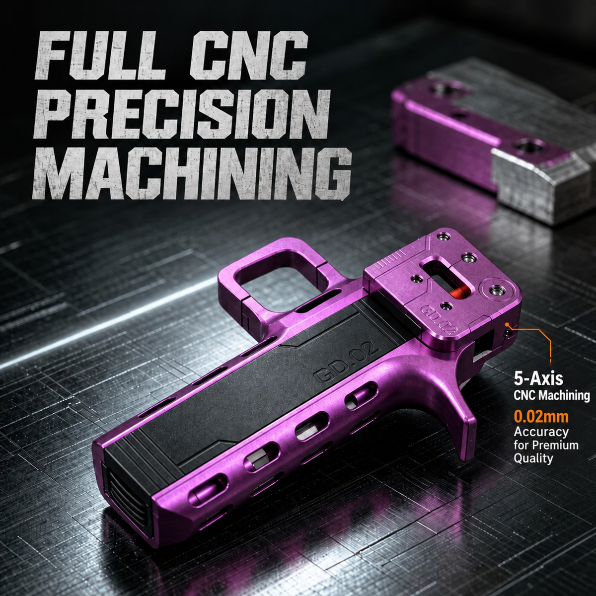 GD02 Mini Purple Slingshot Magazine CNC Aluminum Alloy
