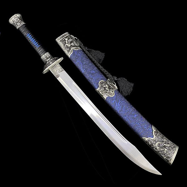 Handmade Blue Tiger High Manganese Steel Chinese Sword