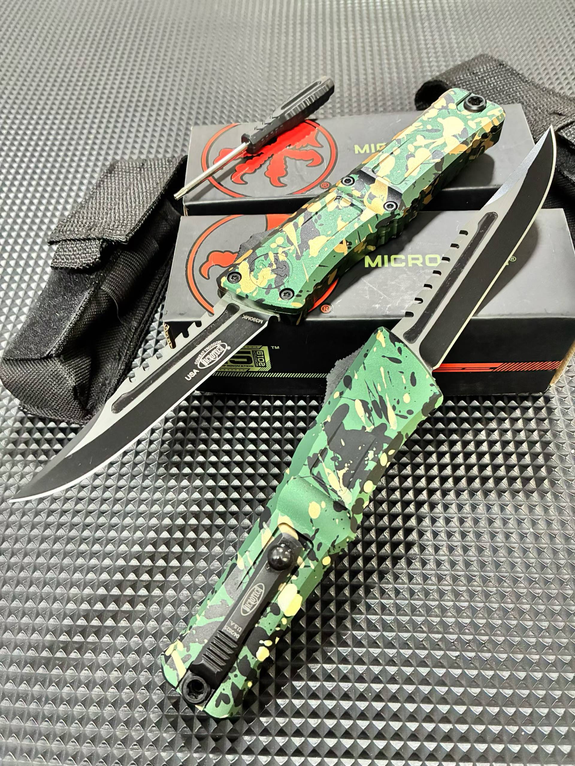 Interceptor OTF Knife – M390MK Steel Tactical Blade (Camo Edition)