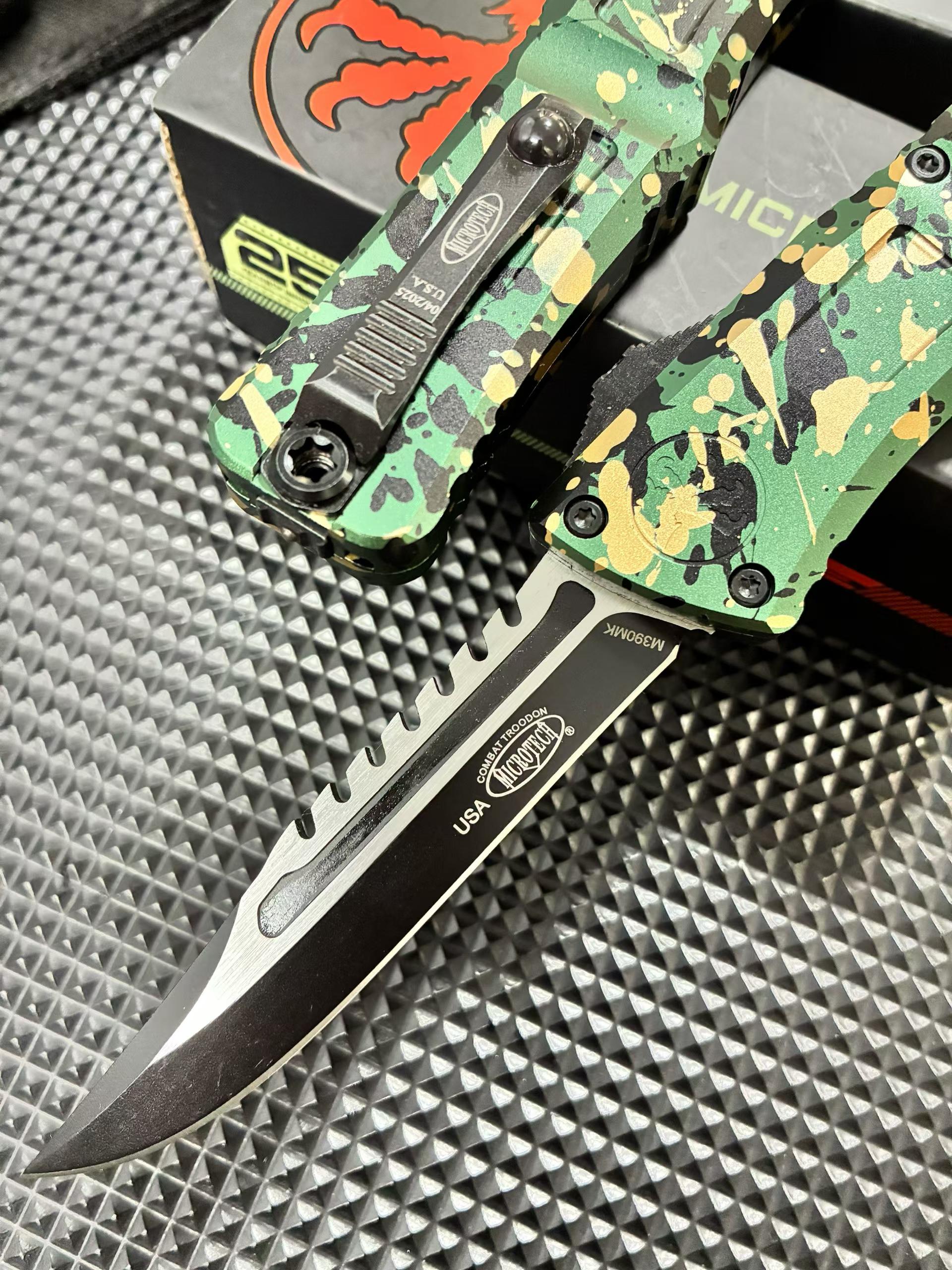 Interceptor OTF Knife – M390MK Steel Tactical Blade (Camo Edition)