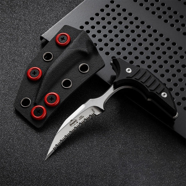 MicroTech Double Bee Shape Push Dagger - Serrated Blade