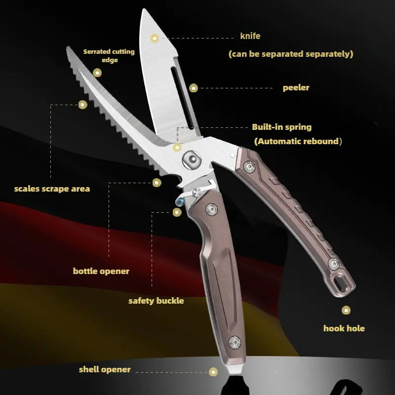 Multifunctional split knife detachable scissors