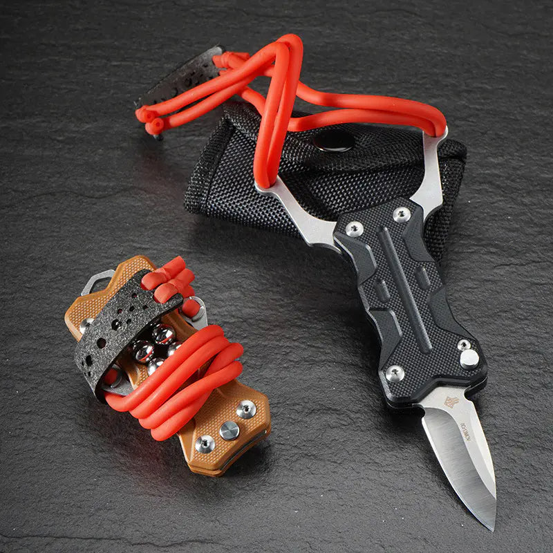 New G10 handle slingshot folding knife