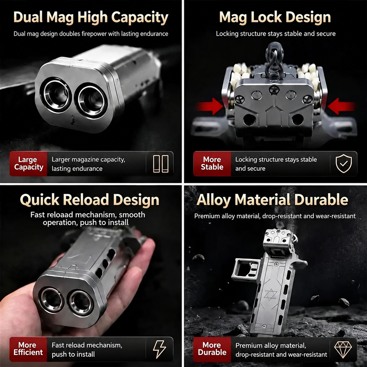 V5 Semi Auto Slingshot with Dual Magazine 22 Round Capacity