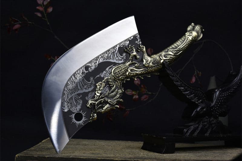boxkatana Chivalry Knife Bone Cutting Knife Green Dragon Full Brass Handle