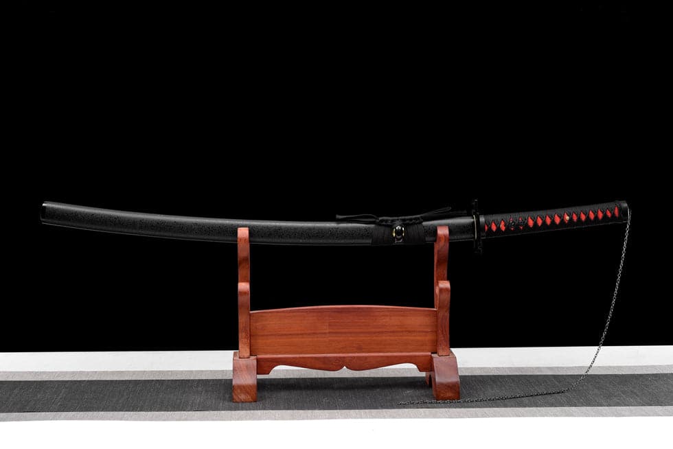 boxkatana Hand Forged Anime Bleach Ichigo Bankai Sword Tensa Zangetsu Hand Polished  Spring Steel Black Blade