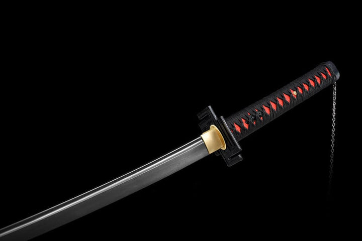 boxkatana Hand Forged Anime Bleach Ichigo Bankai Sword Tensa Zangetsu Hand Polished  Spring Steel Black Blade