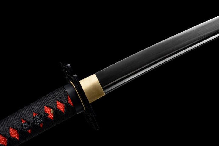 boxkatana Hand Forged Anime Bleach Ichigo Bankai Sword Tensa Zangetsu Hand Polished  Spring Steel Black Blade