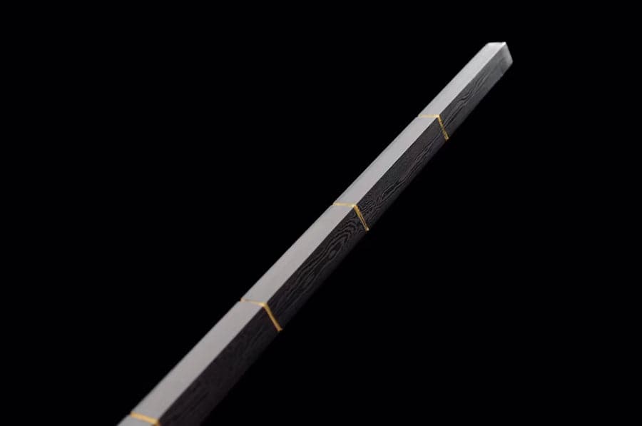 boxkatana Hand Forged Detective Dee Sword breaker Pattern Steel Baked Blue