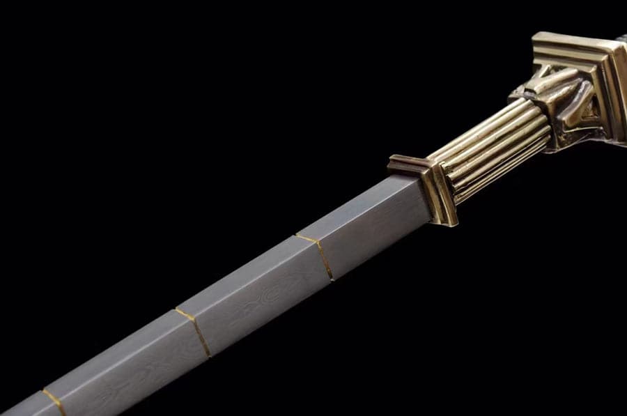 boxkatana Hand Forged Detective Dee Sword breaker Pattern Steel Baked Blue