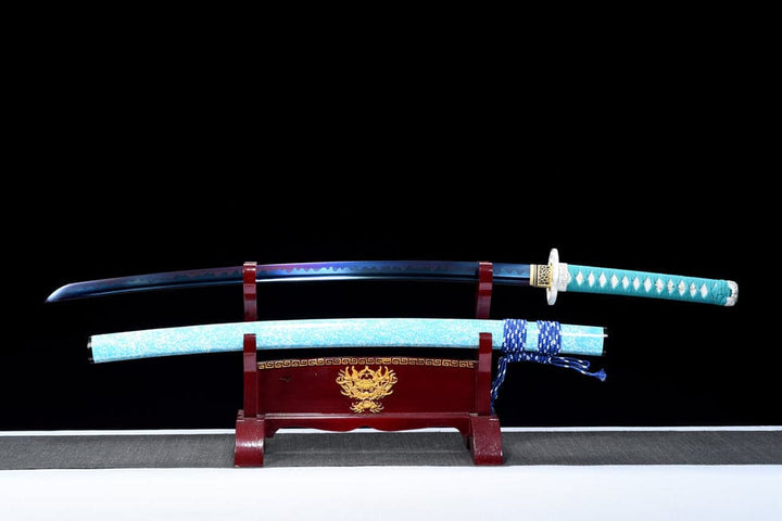 boxkatana Hand Forged Japanese Samurai Katana 9260 Spring Steel Blue Blade