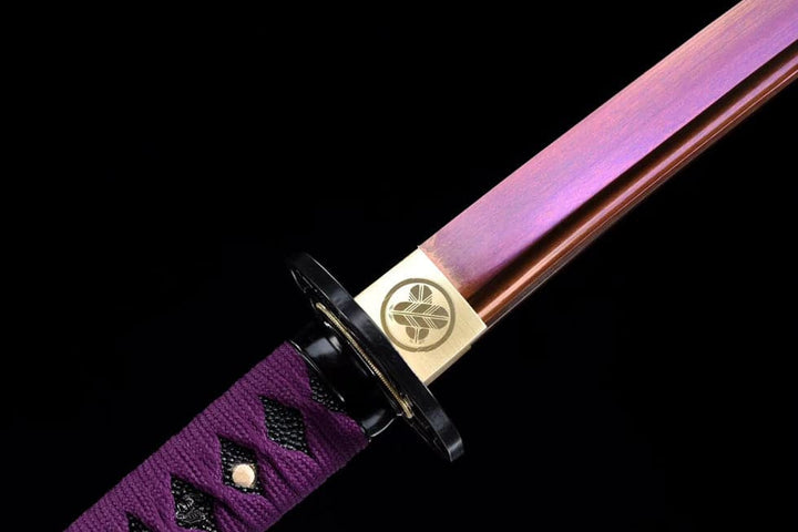 boxkatana Hand Forged Japanese Samurai Katana Bauhinia 9260 Spring Stee Purple Blade
