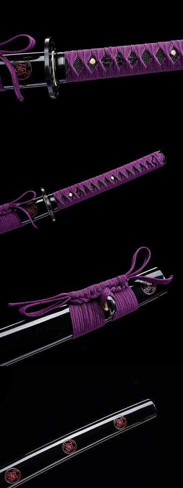 boxkatana Hand Forged Japanese Samurai Katana Bauhinia 9260 Spring Stee Purple Blade