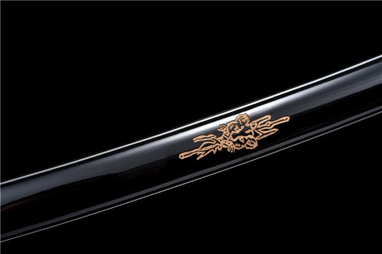 boxkatana Hand Forged Japanese Samurai Katana Candle Dragon High Manganese Steel Blade blackening process