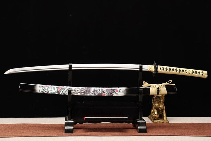 boxkatana Hand Forged Japanese Samurai Katana Cloud Sword High-performance 9260 Spring Steel Full Tang