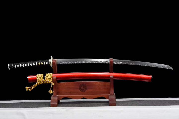 boxkatana Hand Forged Japanese Samurai Katana Confidante Pattern Steel Hammered Texture