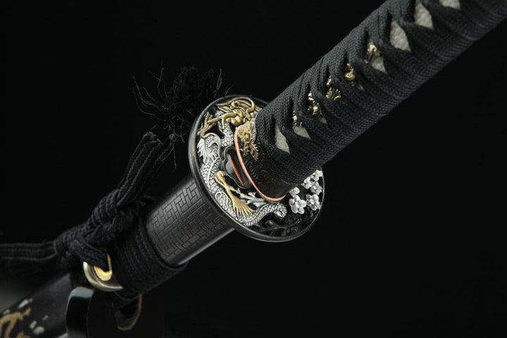boxkatana Hand Forged Japanese Samurai Katana Double Dragon Pattern Steel