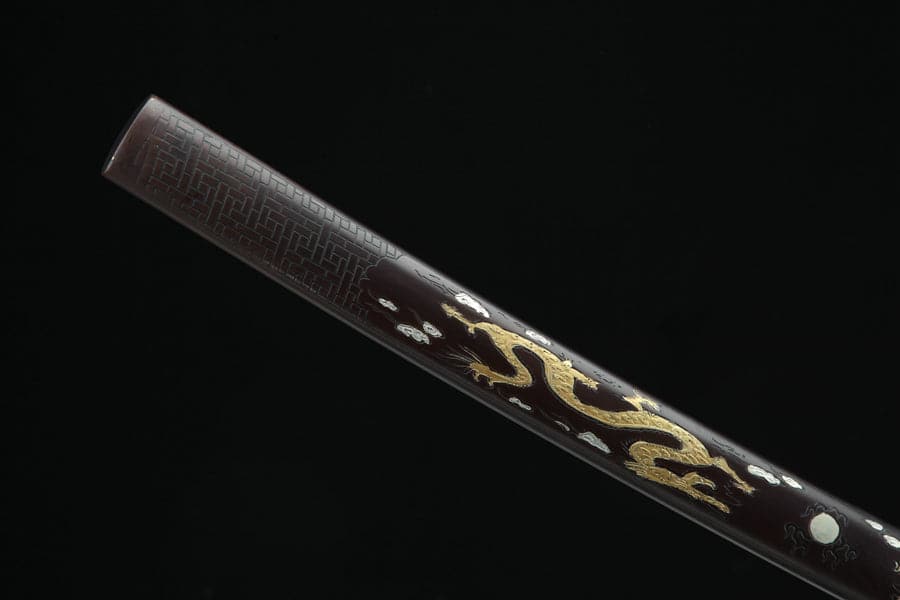 boxkatana Hand Forged Japanese Samurai Katana Double Dragon Pattern Steel