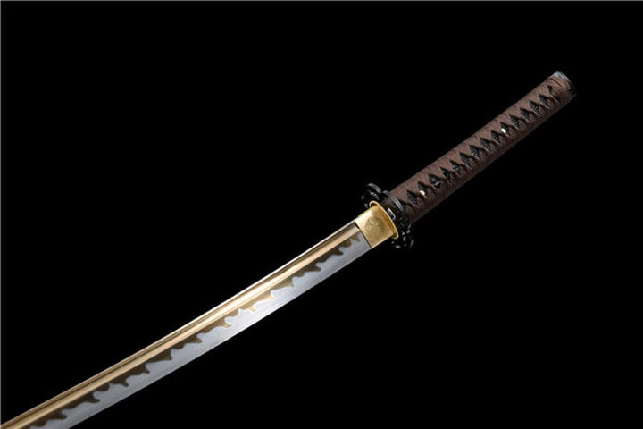 boxkatana Hand Forged Japanese Samurai Katana Dragon King High Manganese Steel Baked gold blades