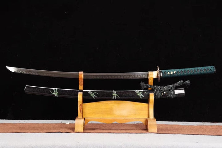 boxkatana Hand Forged Japanese Samurai Katana Dragonfly Specialty leaf pattern burnishing blade