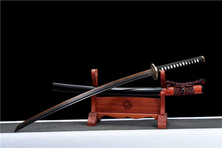 boxkatana Hand Forged Japanese Samurai Katana Drop in the ocean T10 Carbon steel Blackening process