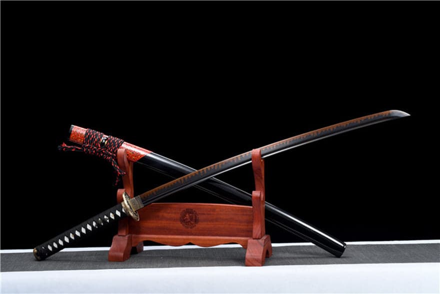 boxkatana Hand Forged Japanese Samurai Katana Drop in the ocean T10 Carbon steel Blackening process