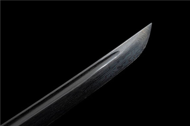 boxkatana Hand Forged Japanese Samurai Katana Eagle Eye Pattern Steel Black Blade