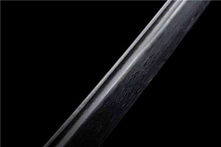 boxkatana Hand Forged Japanese Samurai Katana Eagle Eye Pattern Steel Black Blade