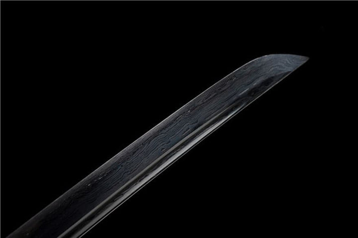 boxkatana Hand Forged Japanese Samurai Katana Eagle Eye Pattern Steel Black Blade