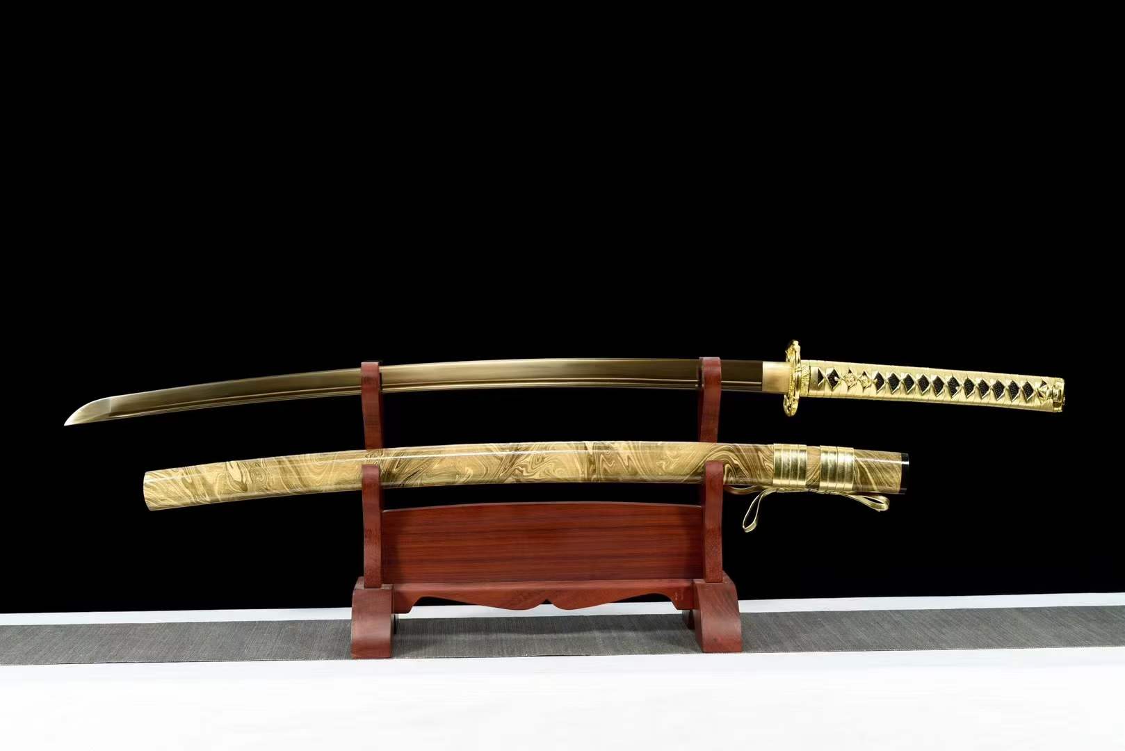 boxkatana Hand Forged Japanese Samurai Katana Golden Snake High Manganese Steel Hand grinding