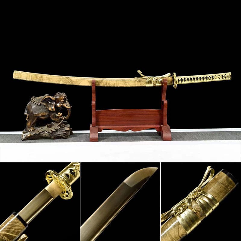 boxkatana Hand Forged Japanese Samurai Katana Golden Snake High Manganese Steel Hand grinding