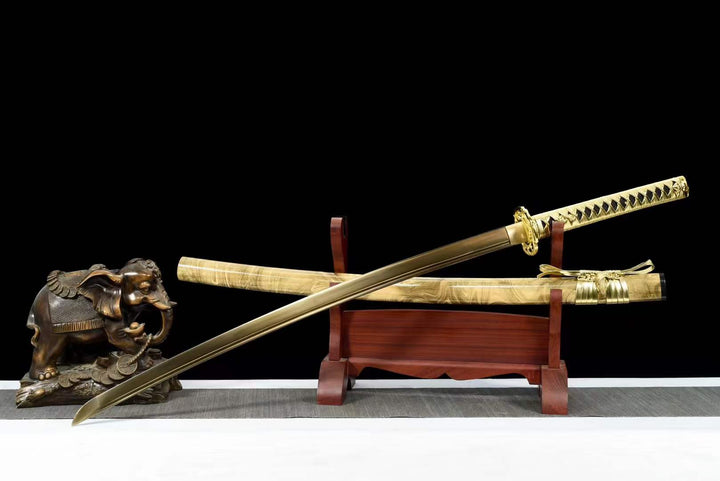 boxkatana Hand Forged Japanese Samurai Katana Golden Snake High Manganese Steel Hand grinding