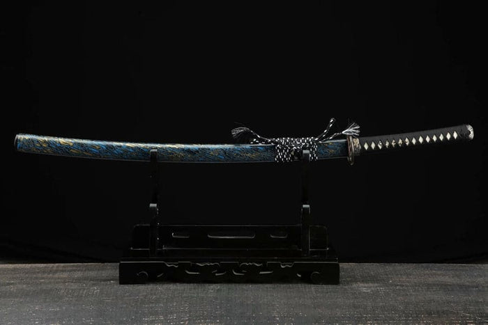 Hand Forged Japanese Samurai Katana Green Dragon Blade Plate Pattern S